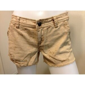 Free People Distressed Tan Shorts